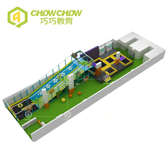 Qiao Qiao Indoor Soft Play Small Amusement Park Equipment With Trampoline