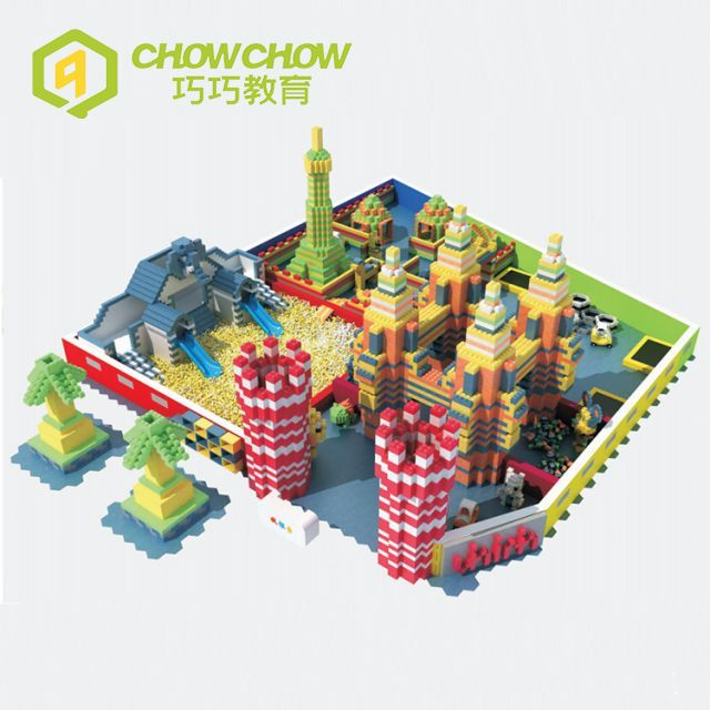 Qiaoqiao Commercial Customized Colorful Epp Building Blocks Indoor Playground For Shopping Mall