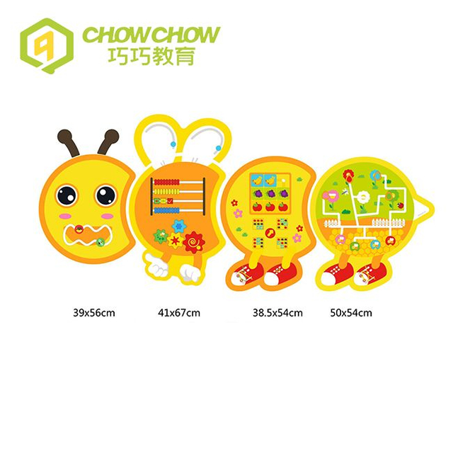 Early Education Yellow Bees Interactive Wooden Wall Game Toys for Sale