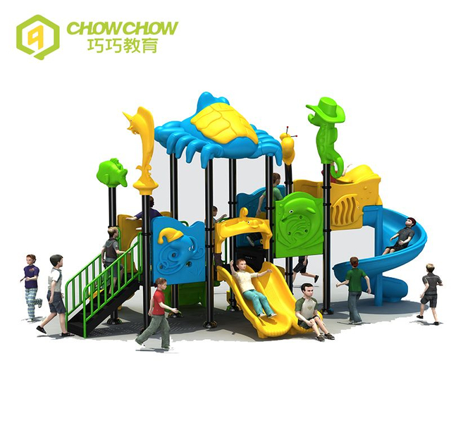 QiaoQiao 2024 New design kindergarten play equipment Multi-functional kids slides outdoor playground children slide factory