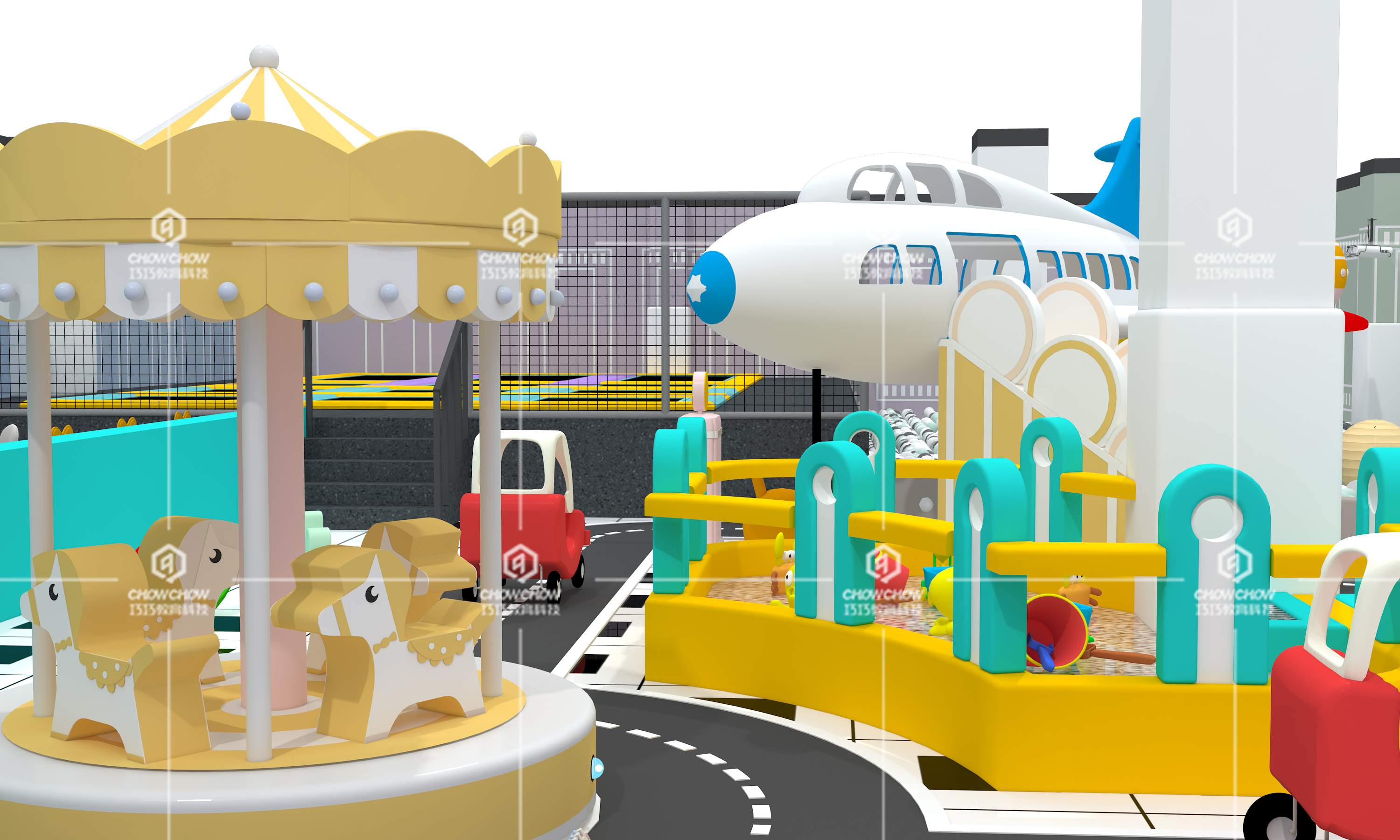 How do newcomers to the indoor playground choose and apply colors (3)