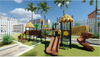 Qiao Qiao customized kids outdoor playground equipment kindergarten play area large slide for children