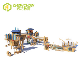 Qiao Qiao customized outside wooden outdoor playground equipment project case for kindergarten