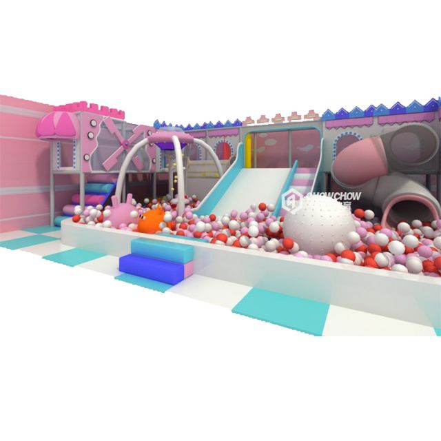 Qiaoqiao Commercial Kids Small Indoor Playground Pink Theme Equipment For Sale