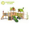 Wooden Series Kindergarten Children Play Set Outdoor Wood Playground Equipment with Slide for Kids Manufacturer