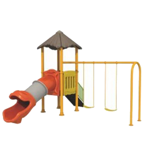 Qiao Qiao garden kids playground equipment outdoor kids playhouse with slide and swing play set for backyard 