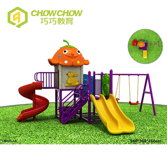 Kids Colorful Outdoor Playground Equipment Double Slide Swing Set for Sale