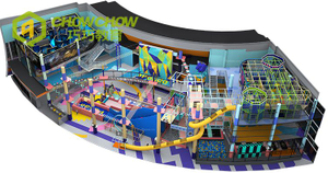 QiaoQiao customized 2000sqm panda theme family play center commercial indoor adventure entertainment park equipment playground