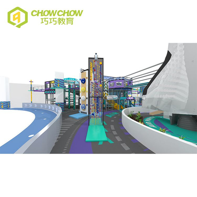 QiaoQiao family 500sqm indoor amusement park space theme airplane playground children soft play zone equipment rope course price