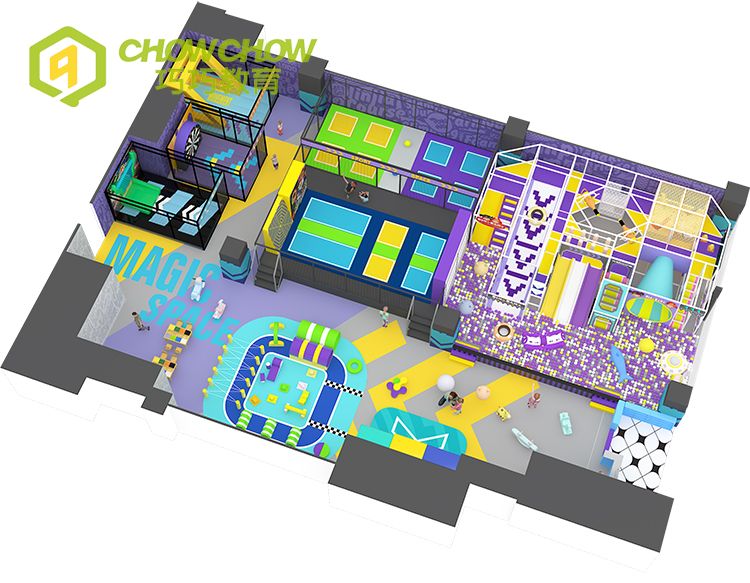QiaoQiao kids indoor commercial family play center climbing jumping amusement park equipment trampoline park indoor for teenager