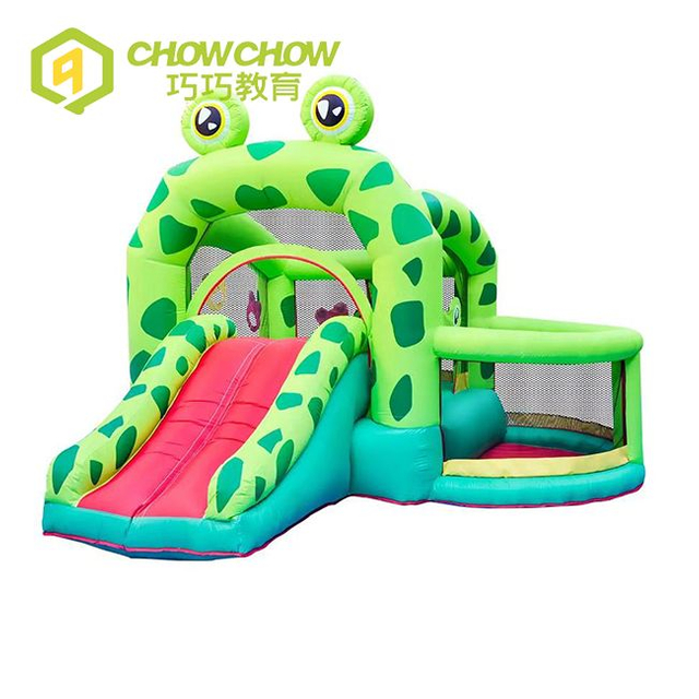 Popular Water Slide Pool Commercial Inflatable Bouncer Green Frog for Sale