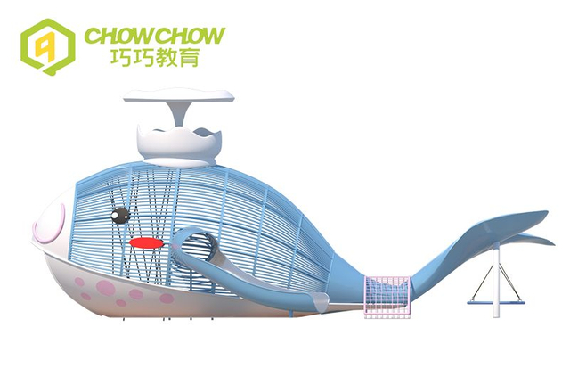 QiaoQiao whale animal shape custom design kids outdoor playground equipment stainless steel slide Entertainment Equipment manufacturer