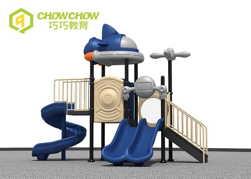 QiaoQiao garden games for children yard play set park plastic game equipment children playground slide outdoor double slide kids toys factory