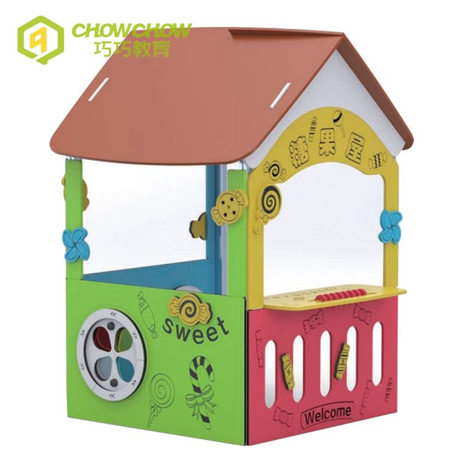 QiaoQiao outdoor Children Plastic Playhouse backyard candy role play house set small outdoor playground Castle For Kids