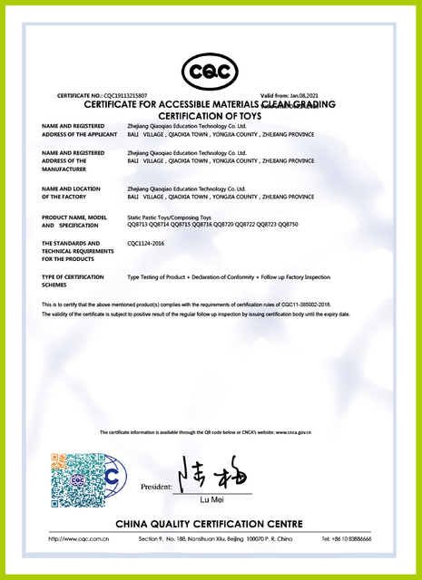 Cleanliness level certificate