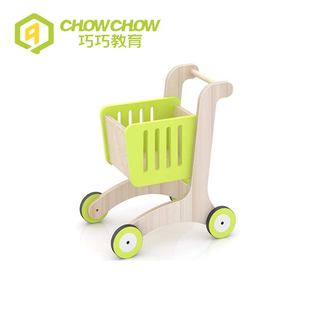 Qiaoqiao Children's Shopping Cart Trolley Safe Funny Wooden Toys