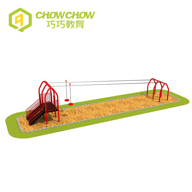 QiaoQiao Outdoor Steel Kids Zip Line Playground Challenge Fly Equipment for Sale