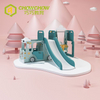 Kindergarten Plastic Bus Slide Combined Swing Sets for Kids