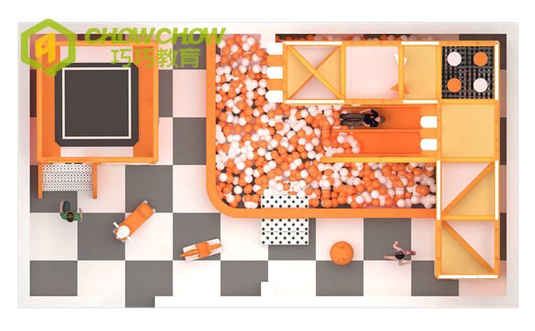 QiaoQiao TUV Certified Amusement Facilities toddler play area set mazes with trampoline small indoor play room center equipment