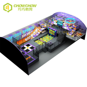 QiaoQiao indoor playground Family Entertainment play center 300sqm trampoline park with tag system foam pit for kids and adults