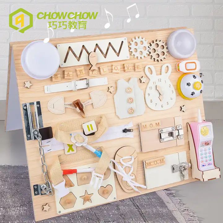 Early Educational Multifunction Learning Toy Montessori Kids Training Busy Board
