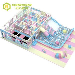 QiaoQiao macaron color Commercial children's playroom maze structure soft play area candy theme indoor playground for kids