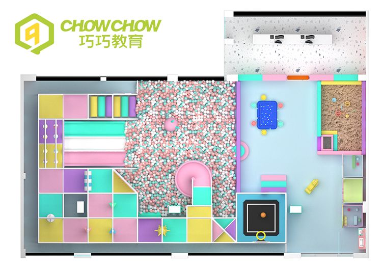 QiaoQiao Candy small Playground Kids commercial Play equipment custom Indoor Playground Area toddler soft playhouse park 