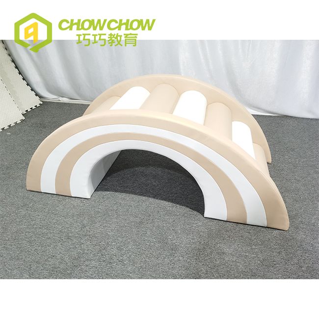 Hot Sale Customized Kids Rainbow Bridge Light Brown Indoor Soft Play for Sale