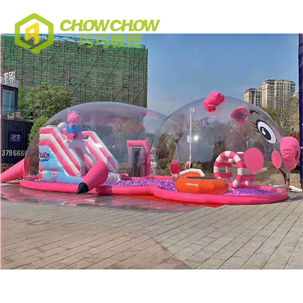 Hot Sale Pink Pig Shape Inflatable Playground Transparent Kids Inflatable Bubble House