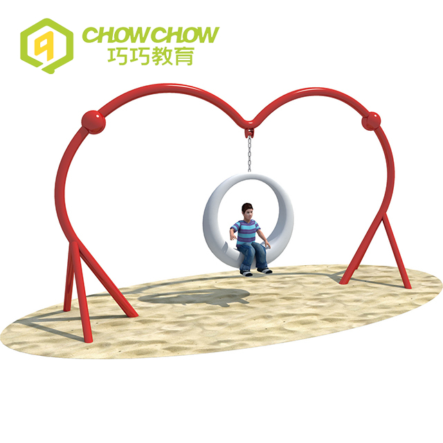 QiaoQiao Kids New Design Heart Outdoor Playground Park Swing for sale