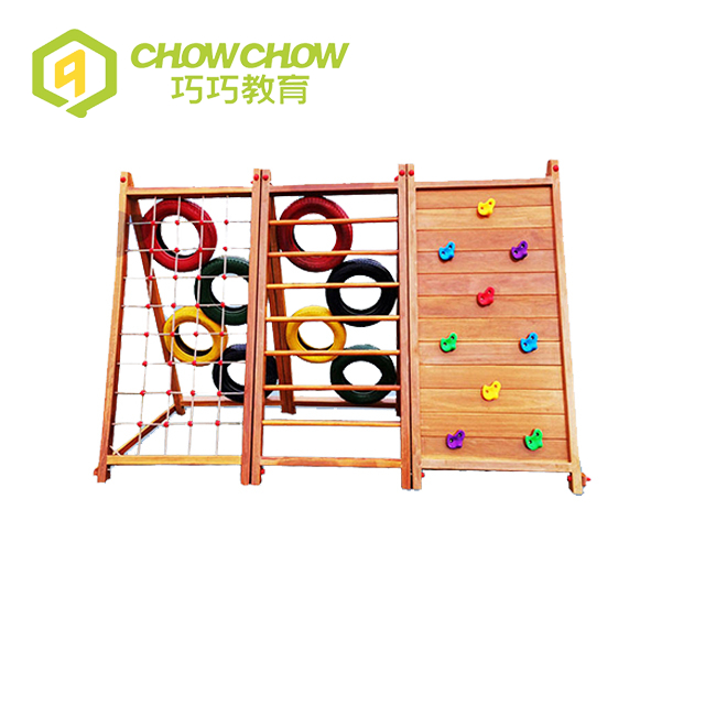 Qiaoqiao Kids Exercise Equipment Set Wooden Climbing Frame Toy