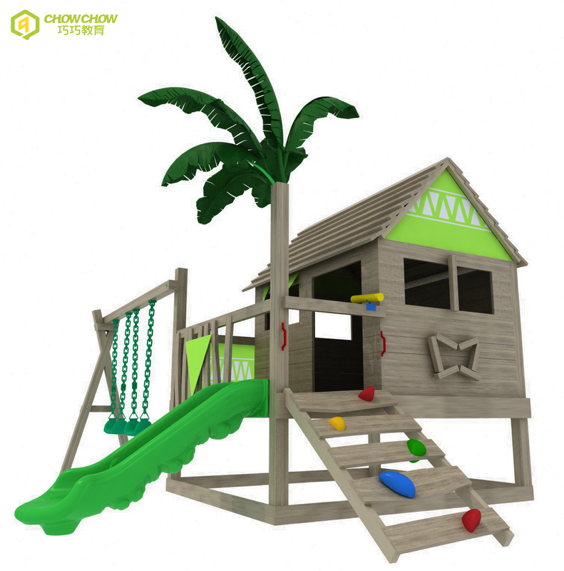 QiaoQiao New Design Kids Outdoor Wooden Playhouse Outdoor Playhouse