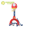 3-in-1 Indoor Mushroom Shape Plastic Kids Basketball Soccer Golf Set Hoop Adjustable Stand 