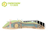 Qiao Qiao customized outside wooden outdoor playground equipment project case for kindergarten