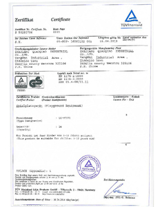 TUV Certificate