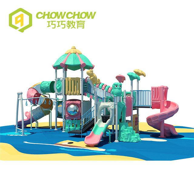 Qiao Qiao Customized Tree House Series Outdoor Kids Baby Slide Plastic Playground Equipment Park for Sale