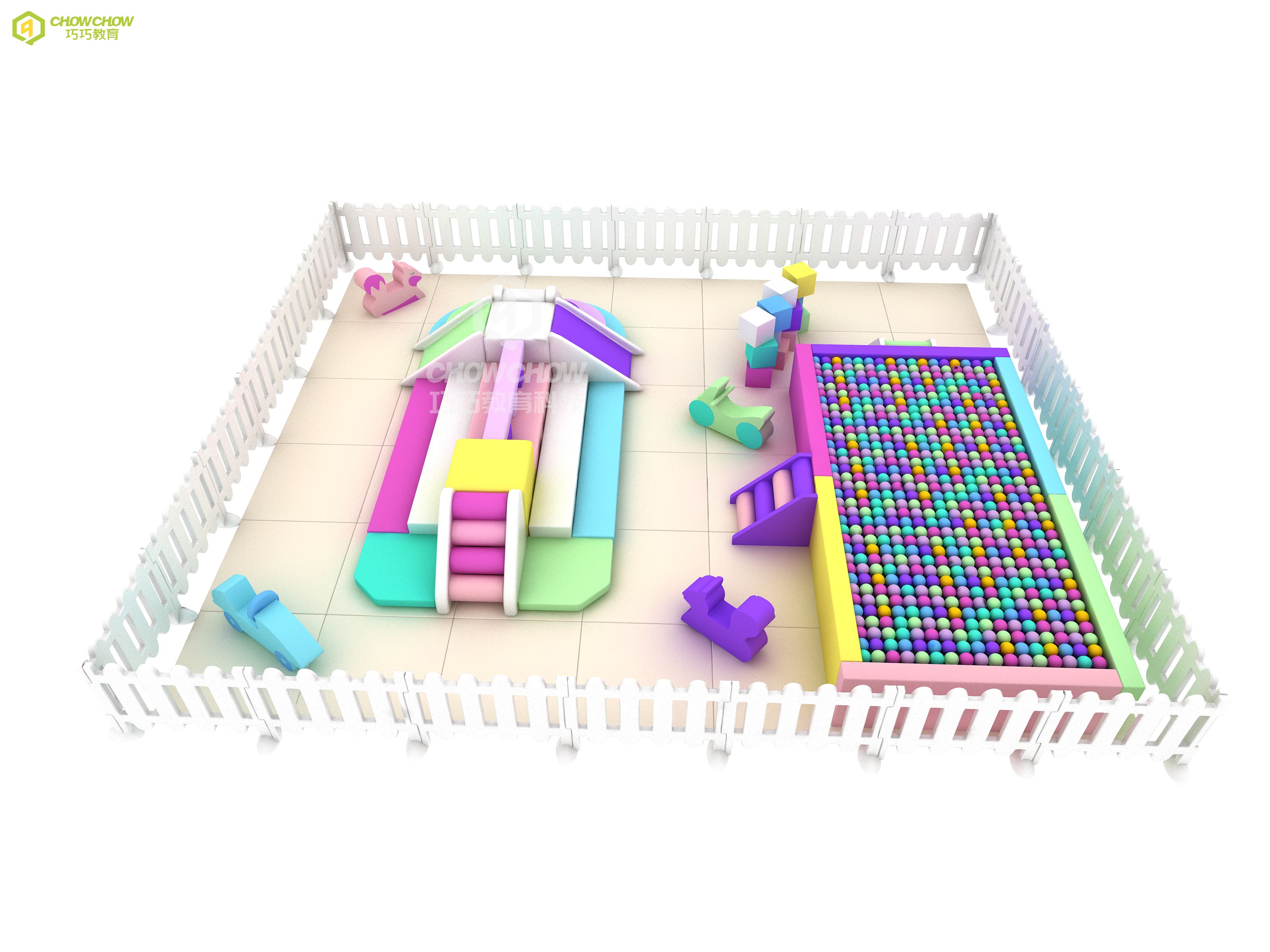 Qiao Qiao indoor playground customized color soft play set