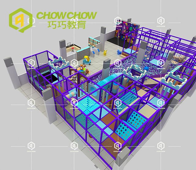 Qiaoqiao High Quality Indoor playground fun for family and kids Soft Play Park with big slides for sale