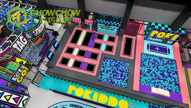 QiaoQiao 2024 China kids large playground indoor trampoline park family amusement entertainment sports park equipment wholesale