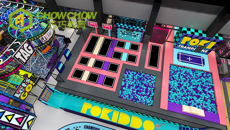 QiaoQiao 2024 China kids large playground indoor trampoline park family amusement entertainment sports park equipment wholesale
