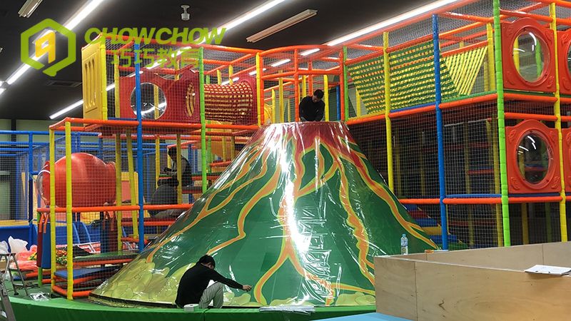 QiaoQiao Manufacturer Supply Children Indoor Playground Equipment With Volcano climb Slide For Kids Adventure Amusement park playground