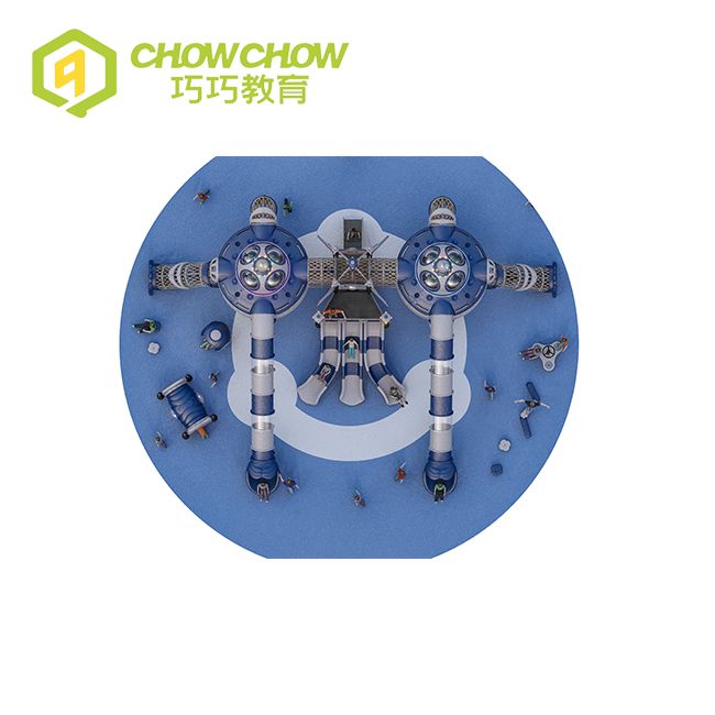 Kids Spacecraft Themed Large Lighted Outdoor Playground Equipment for Sale