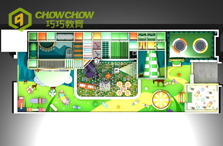 QiaoQiao Commercial Soft Play multi-functional children's forest theme amusement park equipment facilities indoor playground set