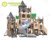 Qiaoqiao 2024 new kindergarten playground equipment outdoor play house with stainlless stainless steel slide play set for kids