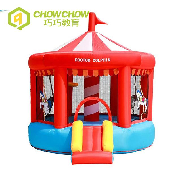 Popular Water Slide Pool Commercial Inflatable Bouncer Green Red Flag House for Sale