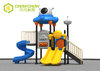 QiaoQiao garden games for children yard play set park plastic game equipment children playground slide outdoor double slide kids toys factory