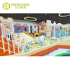 QiaoQiao children indoor playground castle set Macaron theme kids soft play area center with plastic slide equipment for sale