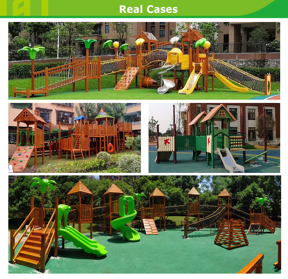 wooden outdoor playground real cases