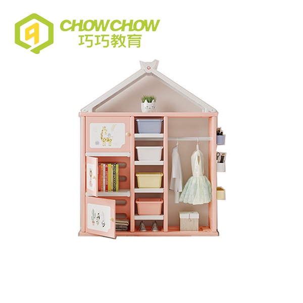 Kids Plastic Furniture Cabinet House Toy Storage Shelf 