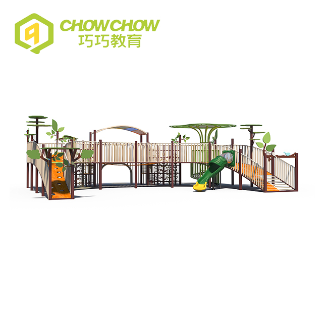Custom Tree House Themed Kids Slide Outdoor Playground Equipment